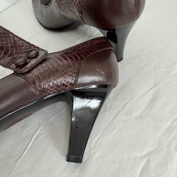 Sofft Since 1997 Women’s Mary Jane Peep-Toe Mid Heel Brown Shoes Size 8M VTG - Picture 8 of 14